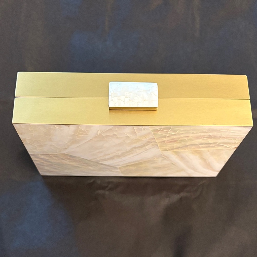 Elegant Gold and Cream Clutch